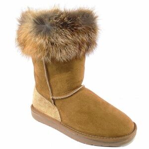 Sheepskin Downunder Genuine Fox‎ Fur Size 6 Boots